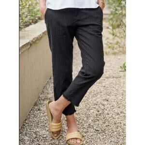 Frank & Eileen Wicklow Black Linen Chino Pants (Size 6)